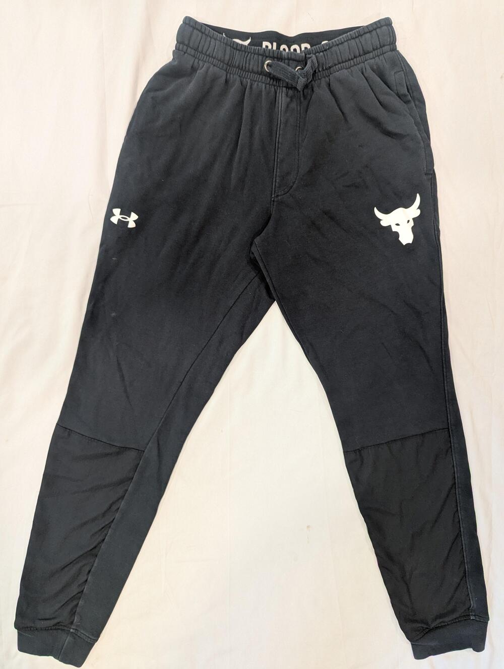 Under Armour Sweatpants Mens S Black Project Rock French Terry Joggers Gym